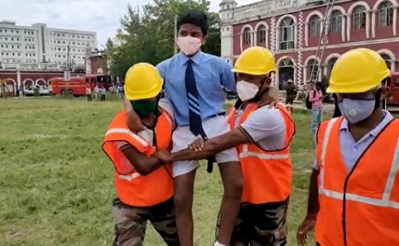 Mock Drill on Earth Quake held in Umakanta Academy, Agartala